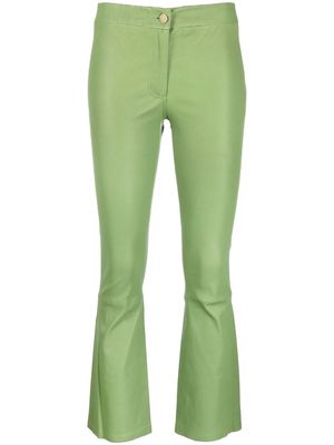 Arma flared leather trousers - Green
