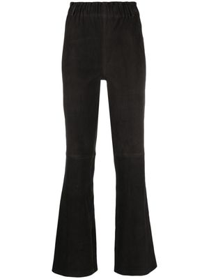 Arma flared leather trousers - Grey