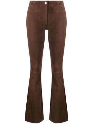 Arma flared suede trousers - Brown