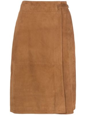 Arma goat suede A-line skirt - Brown
