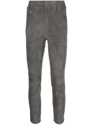 Arma high-waisted skinny leather trousers - Grey