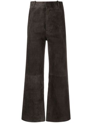 Arma high-waisted suede trousers - Grey