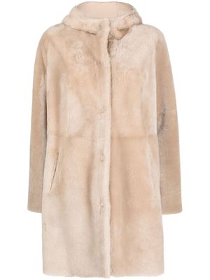 Arma hooded fur coat - Neutrals