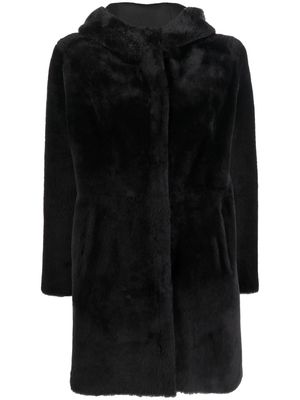 Arma hooded fur jacket - Black