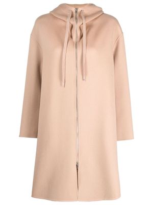 Arma hooded wool coat - Neutrals