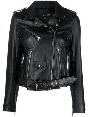 Arma Kourtney leather biker jacket - Black