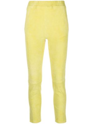 Arma lambskin cropped trousers - Yellow
