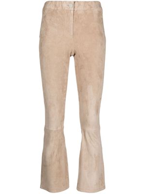 Arma leather cropped trousers - Neutrals