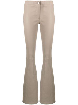 Arma leather flared trousers - Neutrals