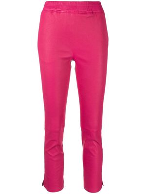 Arma leather slim-fit trousers - Pink