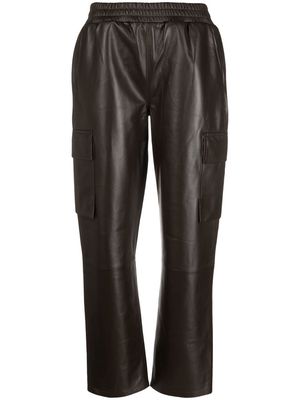 Arma leather straight-leg trousers - Brown