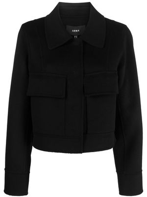 Arma long-sleeve wool jacket - Black