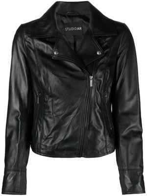 Arma Lovato zip-up leather jacket - Black