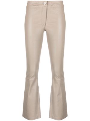 Arma low-rise leather trousers - Neutrals