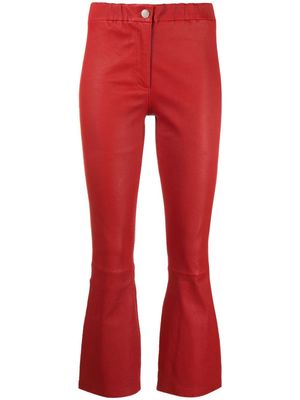 Arma low-rise leather trousers - Red