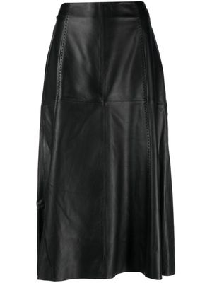 Arma Marbella A-line lambskin skirt - Black