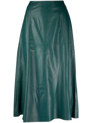 Arma Marbella A-line lambskin skirt - Green
