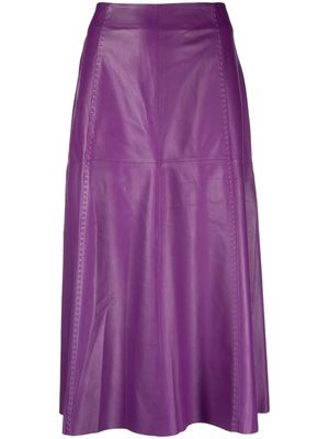 Arma Marbella A-line lambskin skirt - Purple