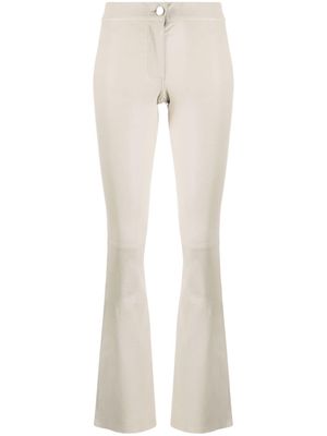 Arma mid-rise leather flared trousers - Neutrals