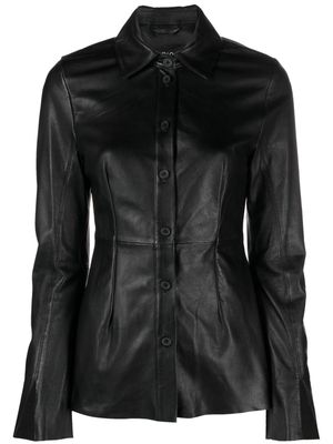 Arma Migella button-up leather jacket - Black
