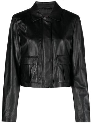 Arma Milla cropped leather jacket - Black