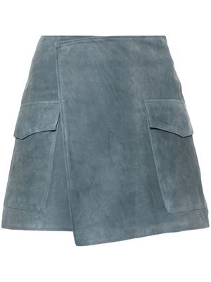 Arma Olbia A-line suede miniskirt - Blue