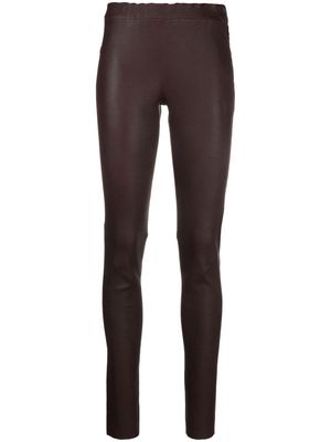 Arma Roche leather skinny trousers - Brown