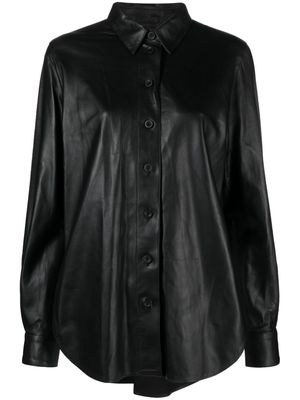 Arma Sicily leather shirt - Black