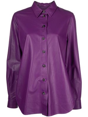 Arma Sicily leather shirt - Purple