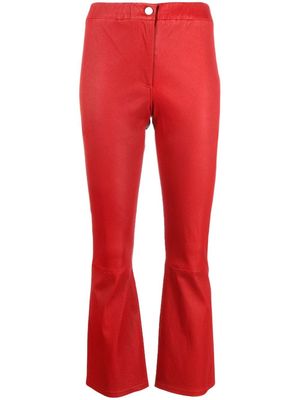Arma slim-cut leather trousers - Red