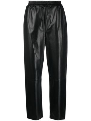 Arma slip-on leather straight trousers - Black