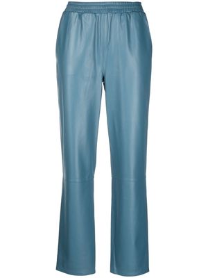 Arma slip-on leather straight trousers - Blue