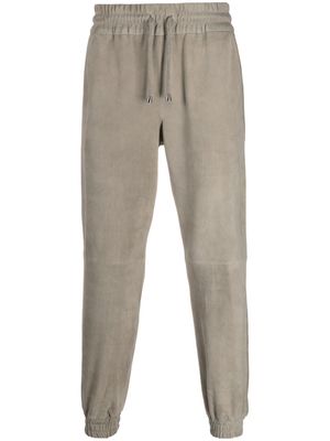 Arma suede-effect drawstring trousers - Grey