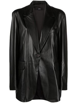 Arma tailored leather blazer - Black