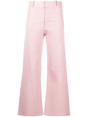 Arma wide-leg leather trousers - Pink