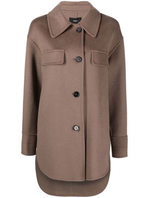 Arma wool button-through jacket - Brown