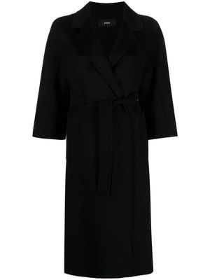 Arma wool tied-waist coat - Black