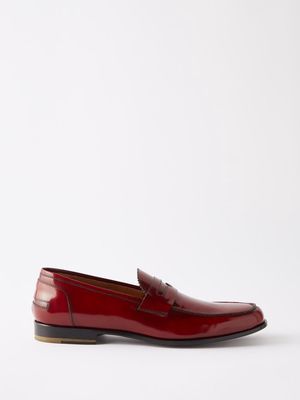 Armando Cabral - Bolama Patent-leather Penny Loafers - Mens - Red
