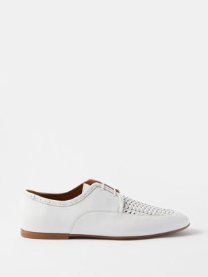 Armando Cabral - Lisboa Woven-vamp Leather Shoes - Mens - White