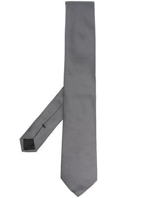 Armani Collezioni patterned-jacquard silk tie - Grey