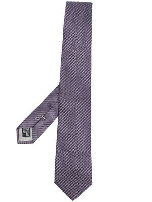 Armani Collezioni patterned-jacquard silk tie - Purple