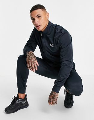 Armani EA7 Core ID tricot logo tracksuit in navy