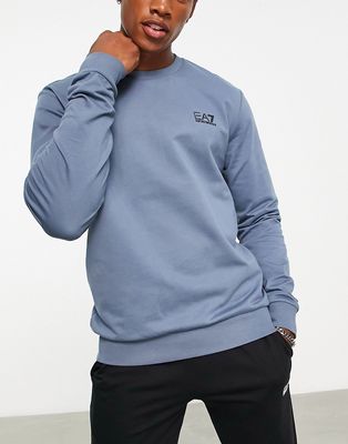 Armani EA7 core logo sweatshirt in light blue