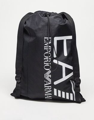 Armani EA7 drawstring backpack in black