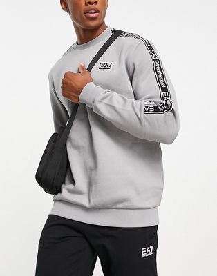 Armani EA7 taped logo sweatshirt in gray