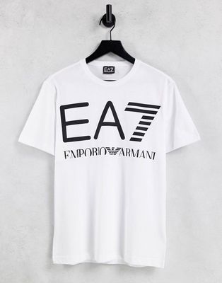 Armani EA7 Train large logo T-shirt in white