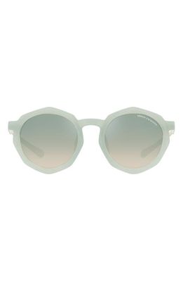 Armani Exchange 51mm Gradient Irregular Sunglasses in Light Blue