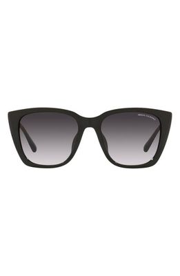 Armani Exchange 53mm Gradient Polarized Butterfly Sunglasses in Shiny Black