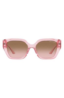 Armani Exchange 54mm Gradient Rectangular Sunglasses in Pink
