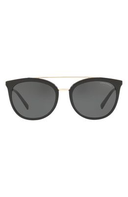 Armani Exchange 55mm Round Sunglasses in Black